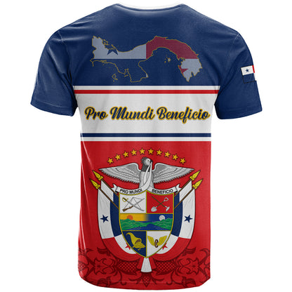 Panama Independence Day T-Shirt Coat Of Arms Pollera Pattern Graphic Tee