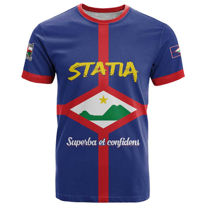 Personalised Statia T-Shirt Sint Eustatius Coat Of Arms Graphic Tee