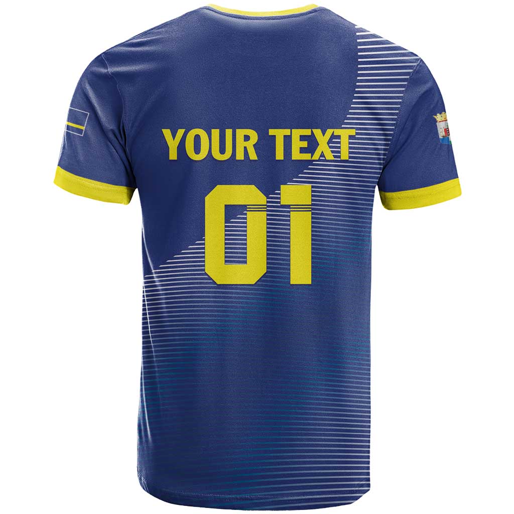 Custom Curacao Football T-Shirt La Familia Azul Go Champion Graphic Tee