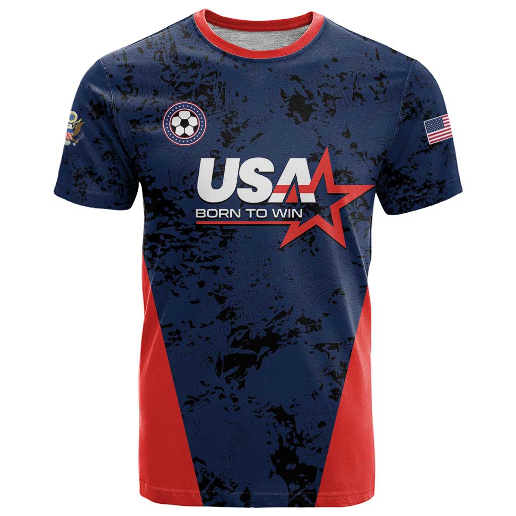 Custom USA Soccer Team T-Shirt Born To Win Graphic Tee
