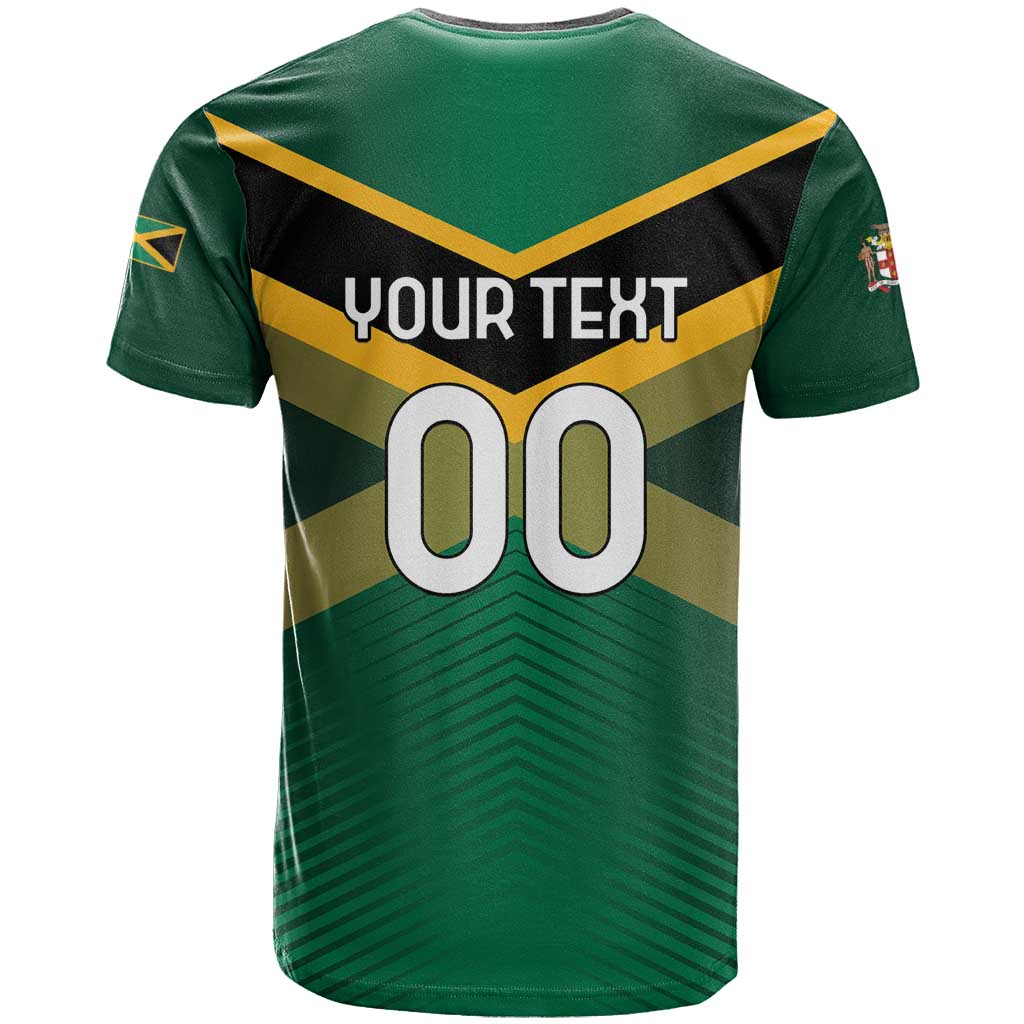 Custom Rugby Jamaica T-Shirt Reggae Warriors Go Champions Graphic Tee