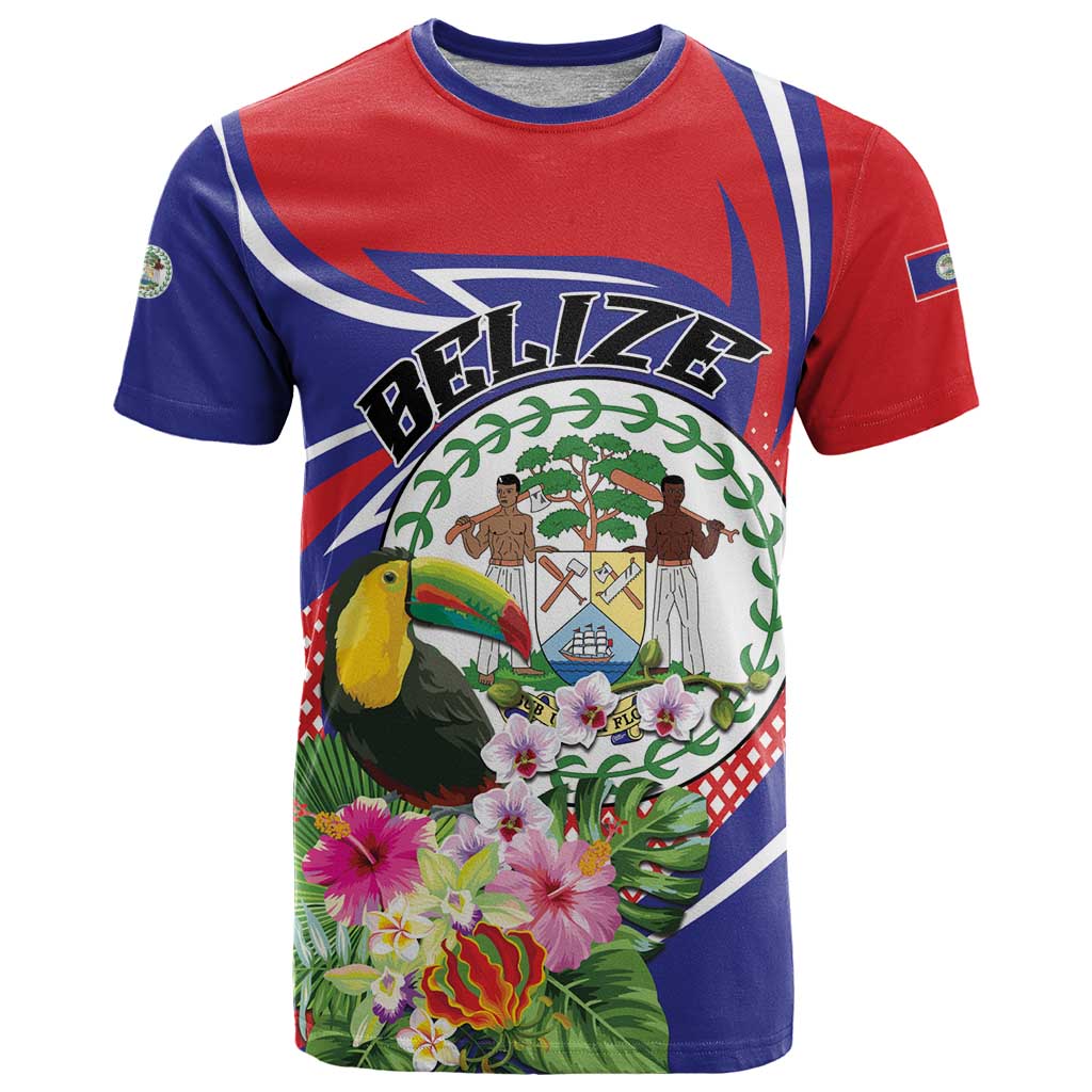 Personalized Belize Toucan T-Shirt Sub umbra floreo Graphic Tee