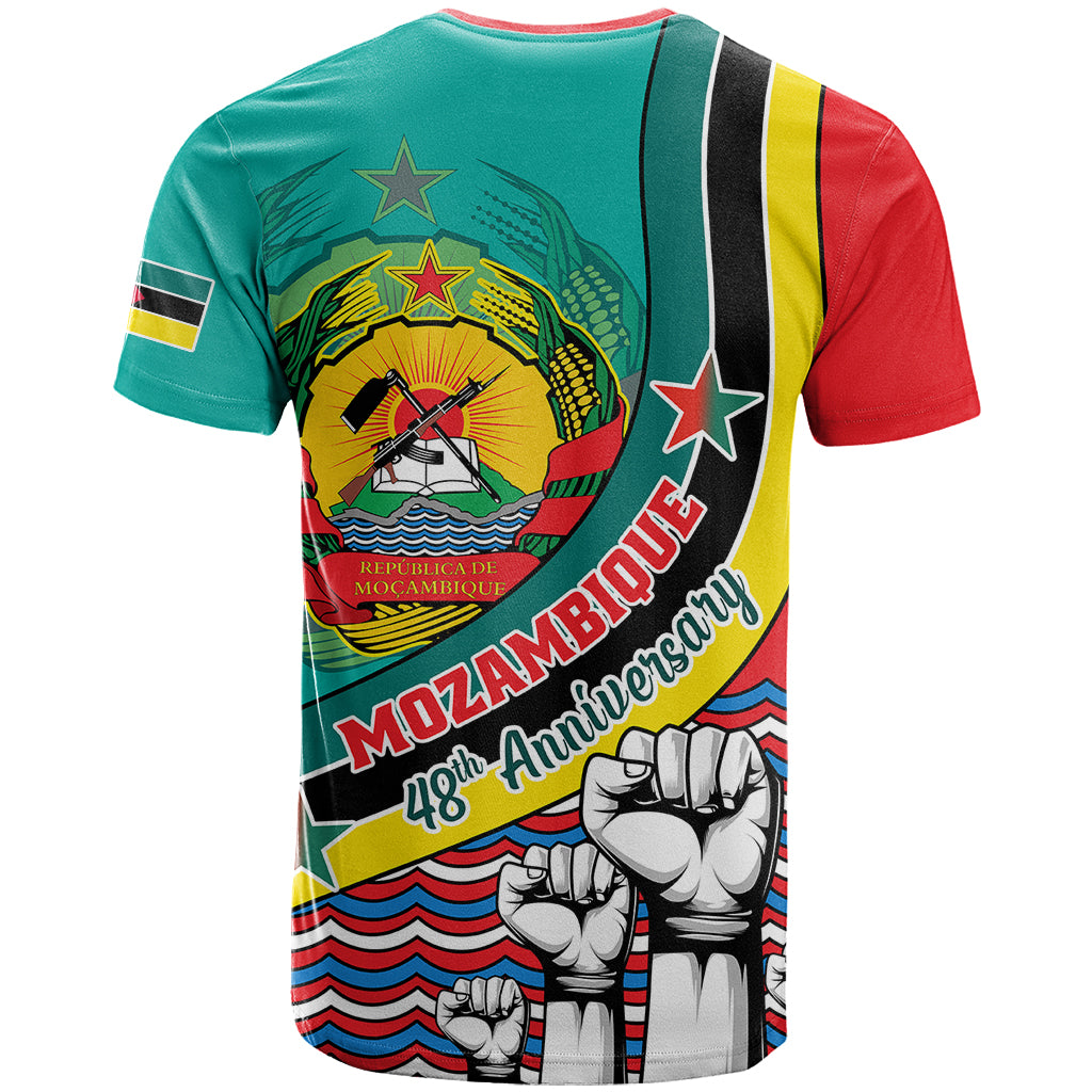 Mozambique Independence Day T-Shirt Mozambiki Emblem Happy 48th Anniversary Graphic Tee