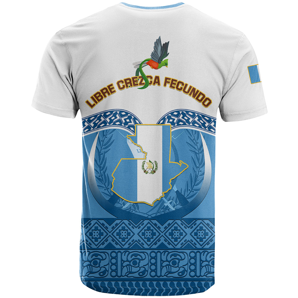 Guatemala Independence Day T-Shirt Guatemalan Coat of Arms Mix Maya Pattern Graphic Tee