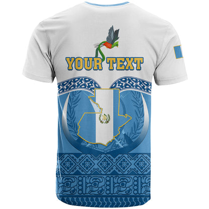 Personalised Guatemala Independence Day T-Shirt Guatemalan Coat of Arms Mix Maya Pattern Graphic Tee