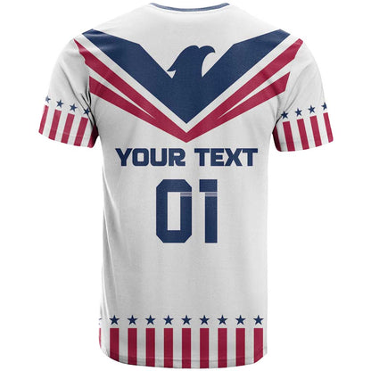 Custom USA 2024 Eiffel Tower T-Shirt United States Summer Sport Graphic Tee