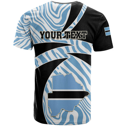 Personalised Botswana Independence Day T-Shirt Lefatshe la Botswana Zebra Pattern Graphic Tee