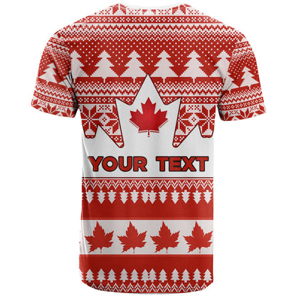 Custom Canada Christmas T-Shirt Maple Leaf Unique Style Graphic Tee