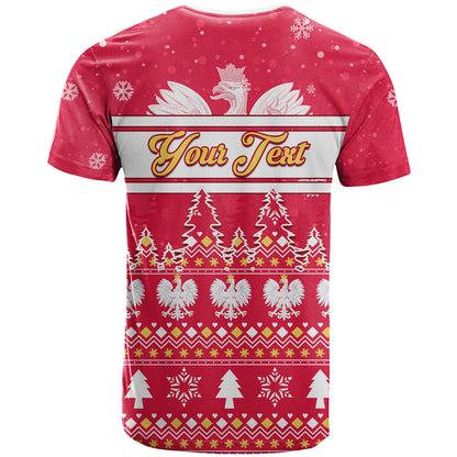 Custom Poland Christmas T-Shirt Wesolych Swiat Polish Eagle Graphic Tee