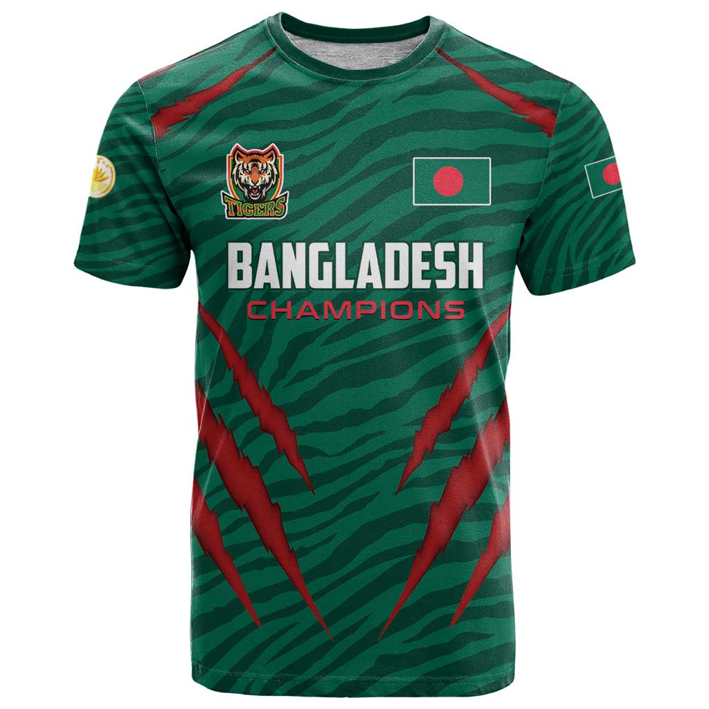 Custom Bangladesh Cricket T-Shirt The Tigers Go Champions Graphic Tee