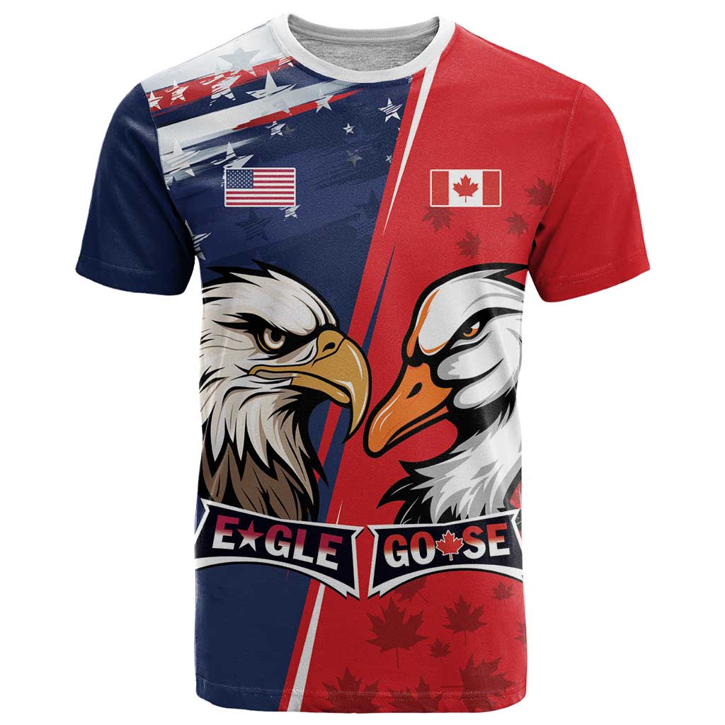 Personalized Canada Goose x USA Band Eagle Faced Off T-Shirt Graphic Tee