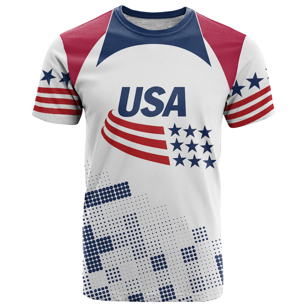 Personalized USA 2024 Soccer T-Shirt The Stars and Stripes Go Champion Graphic Tee