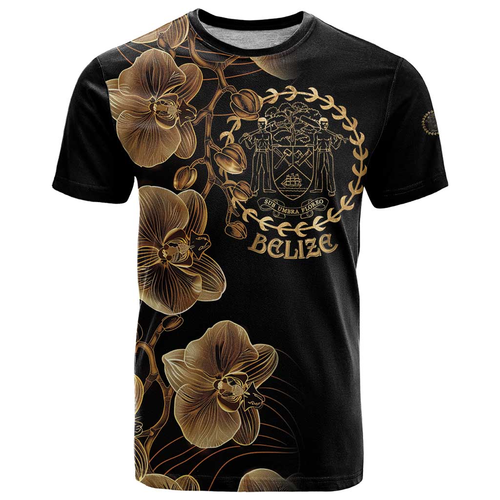 Belize Gold Orchid T-Shirt Luxury Stylized Graphic Tee