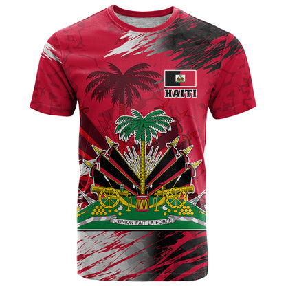 Personalised Haiti 1964 T-Shirt Ayiti Coat Of Arms With Flag Graphic Tee