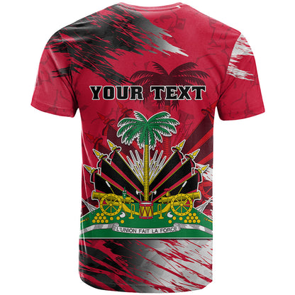 Personalised Haiti 1964 T-Shirt Ayiti Coat Of Arms With Flag Graphic Tee