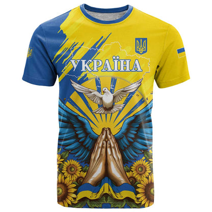 Ukraine Independence Day T-Shirt Ukrainian Dove Sunflower Graphic Tee