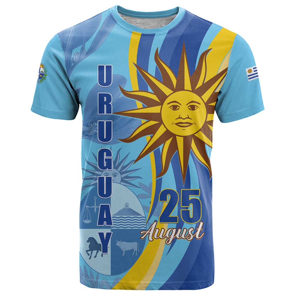 Uruguay Independence Day T-Shirt Sol de Mayo Erythrina Crista Galli Graphic Tee