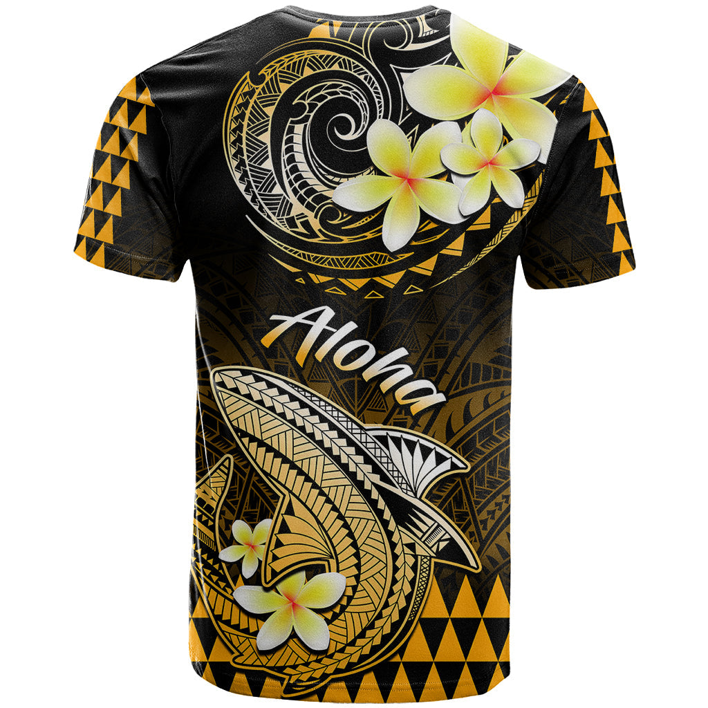 Hawaii T-Shirt Polynesian Shark with Kakau Gold Version Graphic Tee