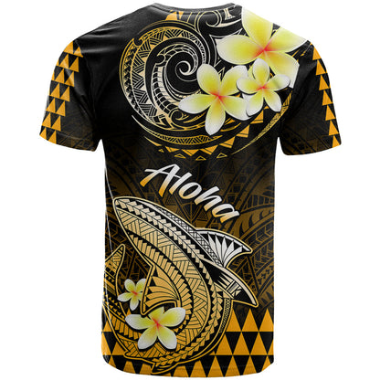 Hawaii T-Shirt Polynesian Shark with Kakau Gold Version Graphic Tee