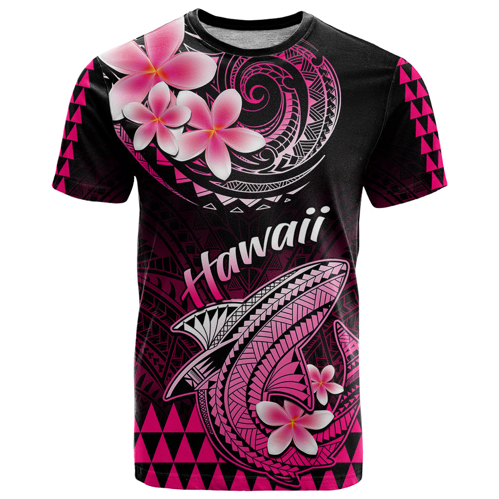 Hawaii T-Shirt Polynesian Shark with Kakau Pink Version Graphic Tee