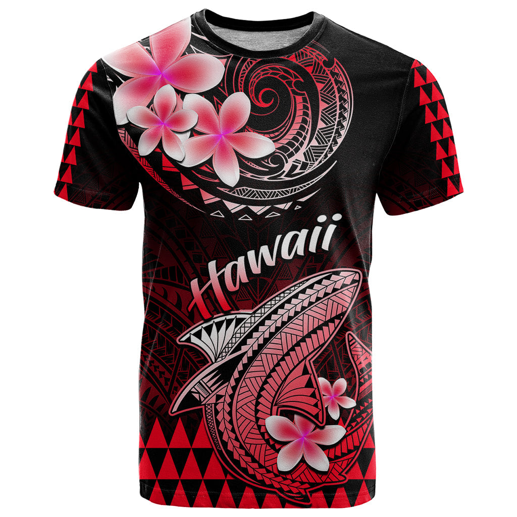 Hawaii T-Shirt Polynesian Shark with Kakau Red Version Graphic Tee