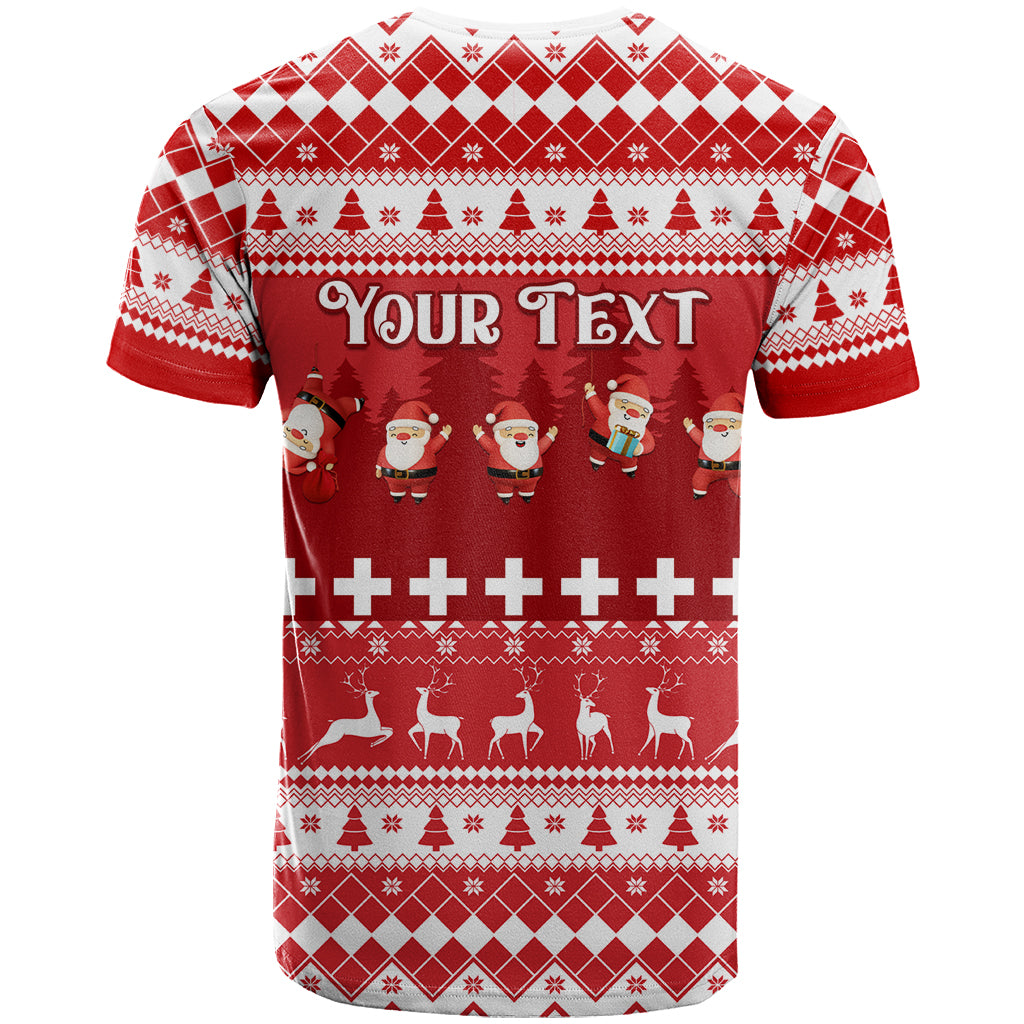 Custom Switzerland Christmas T-Shirt Merry Christmas Funny Santa Claus Graphic Tee