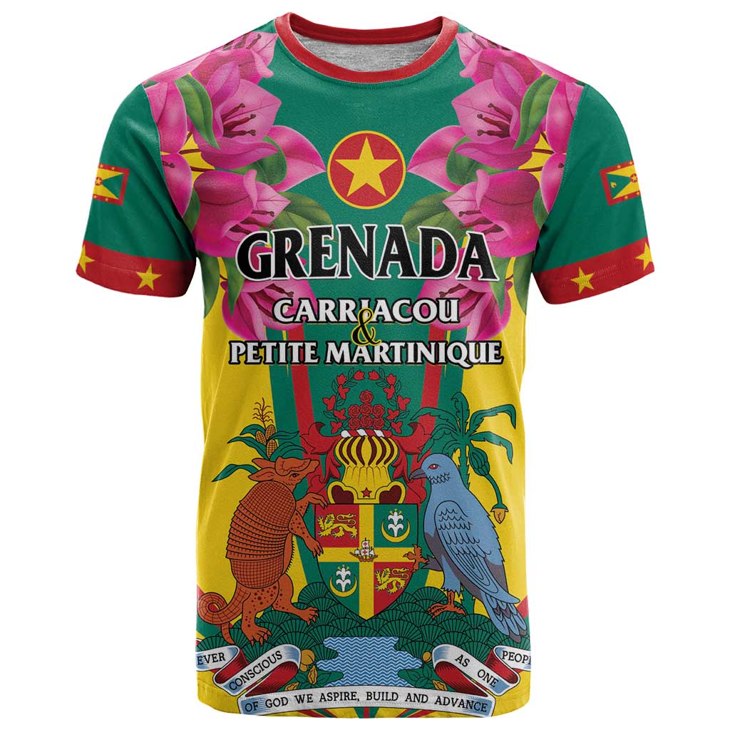 Personalized Carriacou and Petite Martinique T-Shirt Bougainvillea Flowers Graphic Tee