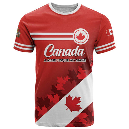 Personalised Canada Maple Leaf T-Shirt A mari usque ad mare Graphic Tee