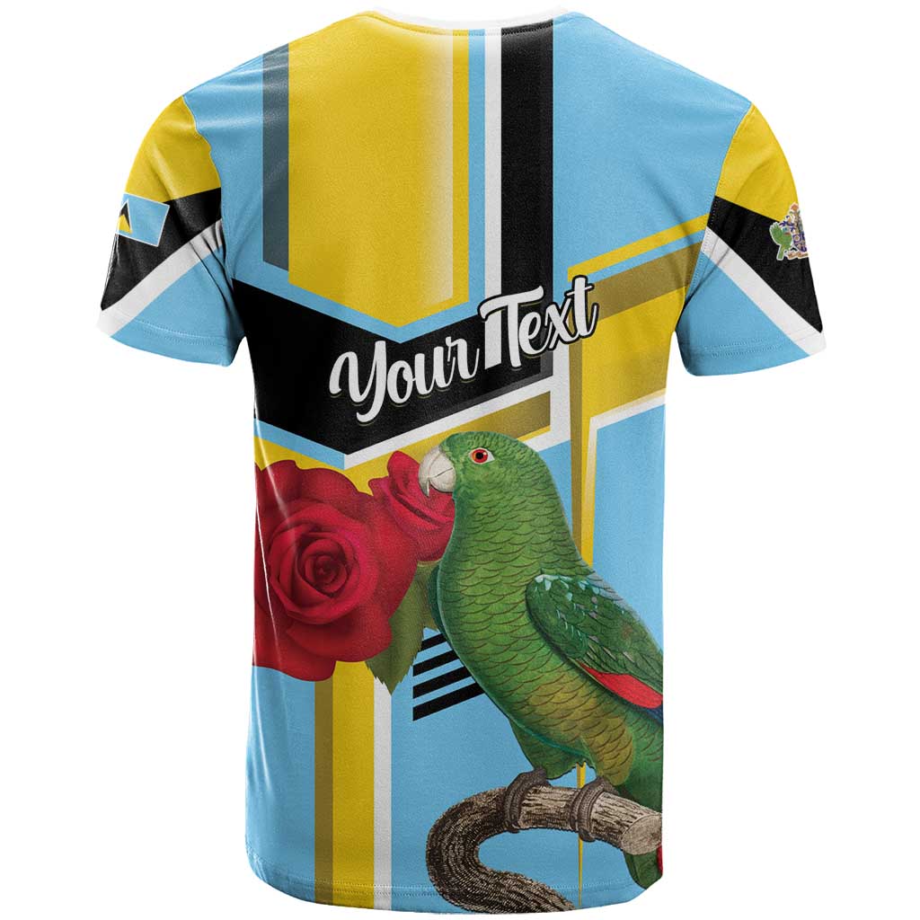 Personalized Saint Lucia T-Shirt Jacquot Parrot Rosie Floral Graphic Tee