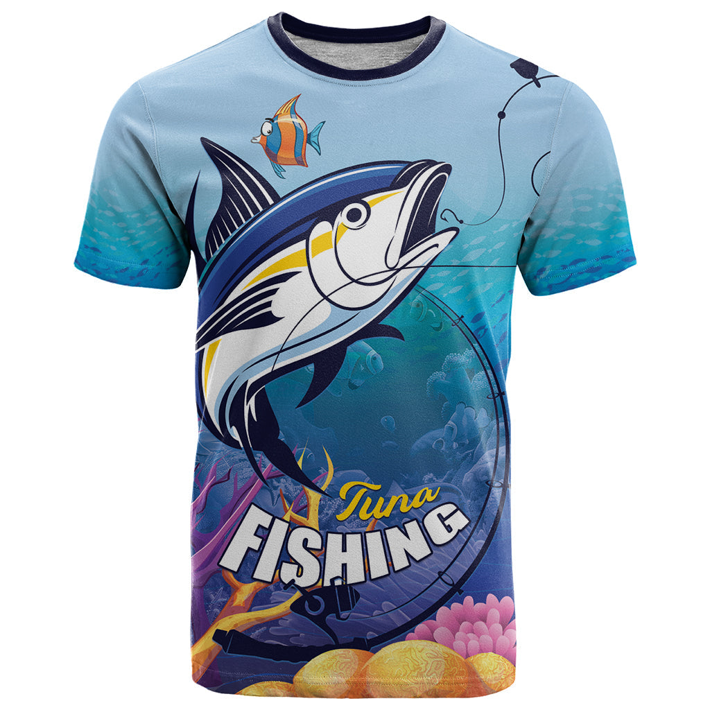 Tuna Fishing T-Shirt Tuna Fish With Marine Life Graphic Tee