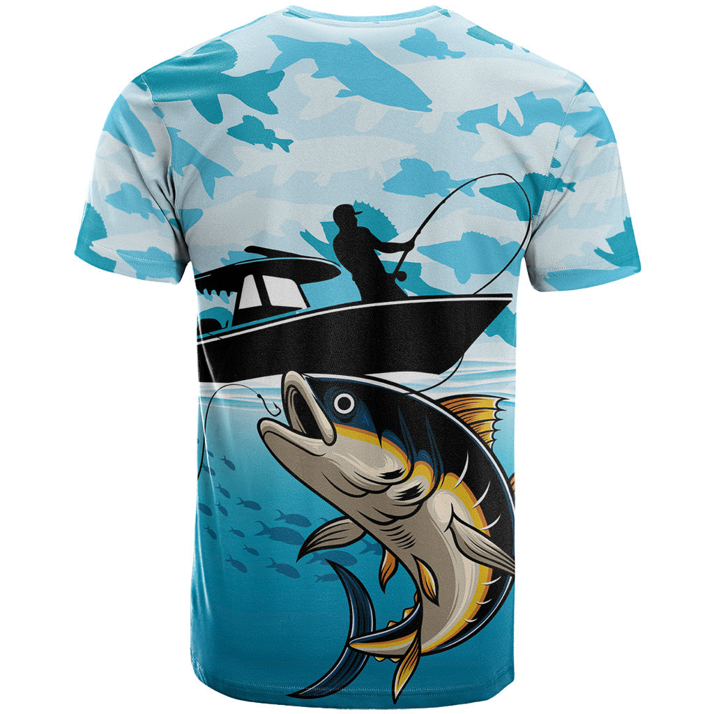 Tuna Fishing T-Shirt Fish Camouflage Pattern Graphic Tee