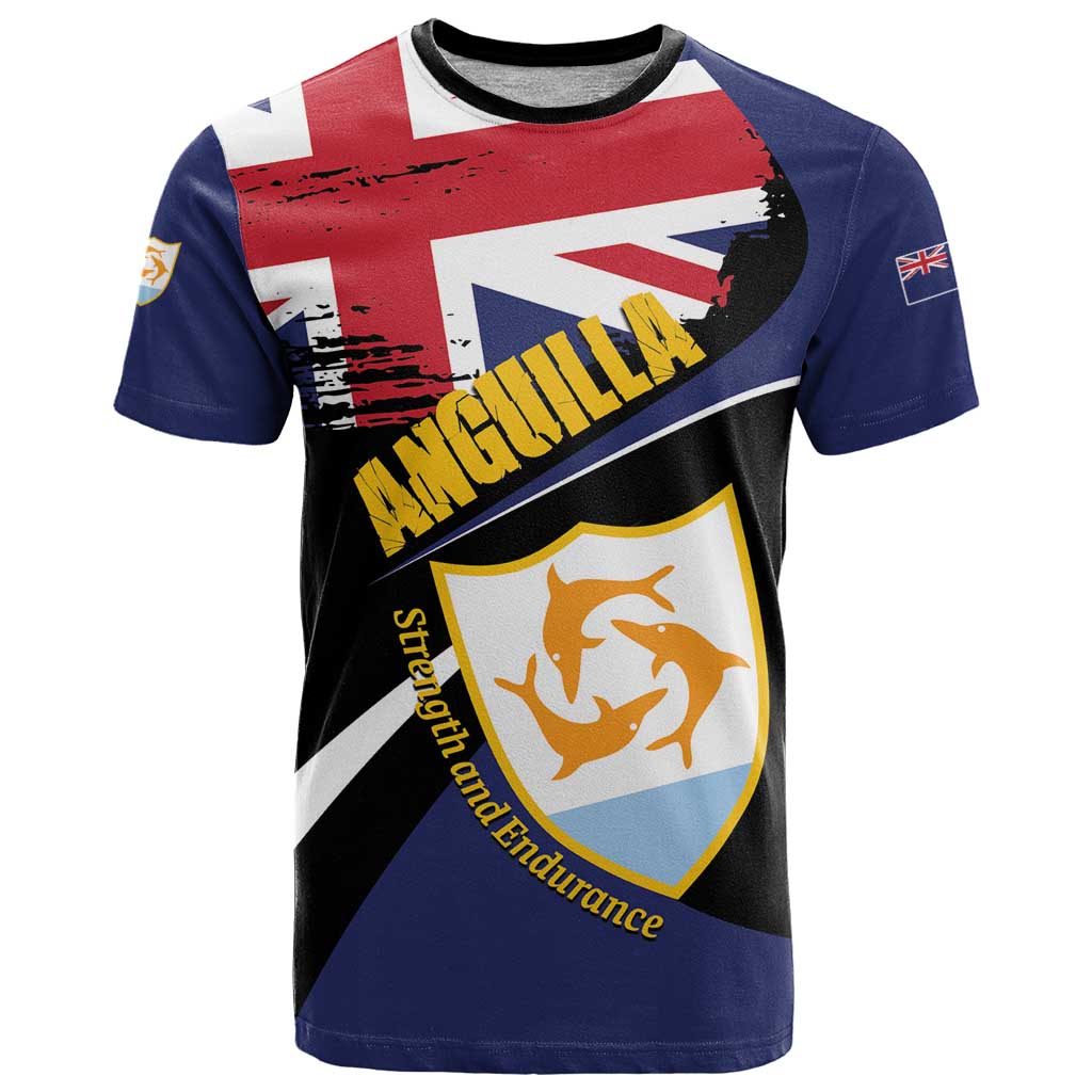 Personalised Anguilla T-Shirt Strength and Endurance Grunge Graphic Tee