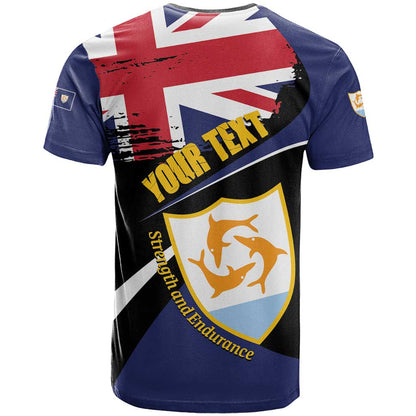 Personalised Anguilla T-Shirt Strength and Endurance Grunge Graphic Tee