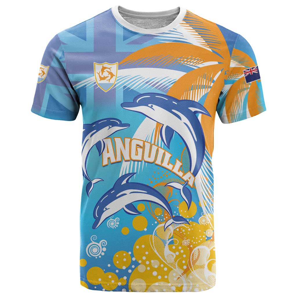 Personalised Anguilla 3 Dolphins T-Shirt Summer Stylized Graphic Tee
