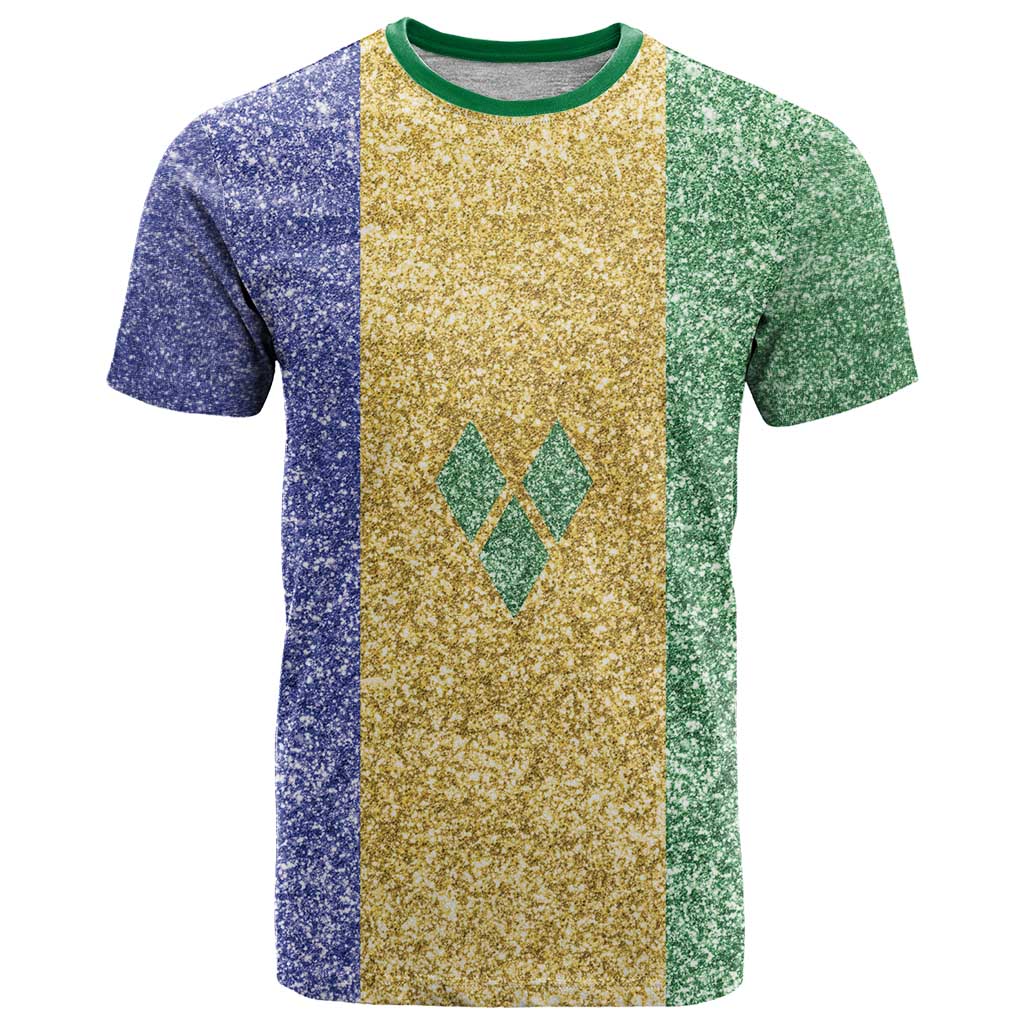 Saint Vincent and the Grenadines Vincy Mas T-Shirt SVG Glitter Color Style Graphic Tee