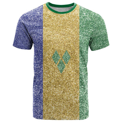 Saint Vincent and the Grenadines Vincy Mas T-Shirt SVG Glitter Color Style Graphic Tee