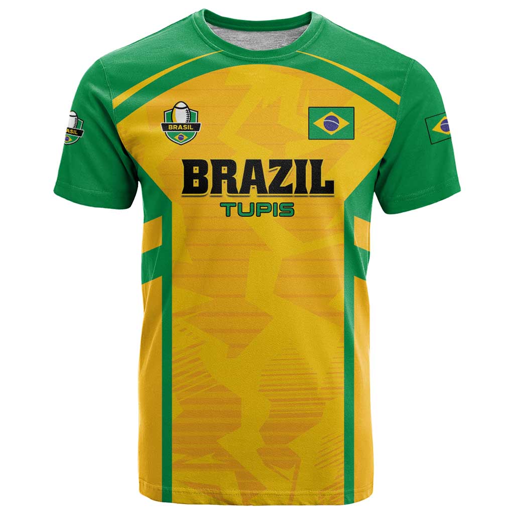 Custom Rugby Brazil T-Shirt Tupis Go Champions Graphic Tee