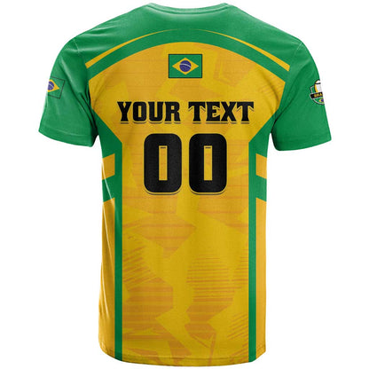 Custom Rugby Brazil T-Shirt Tupis Go Champions Graphic Tee
