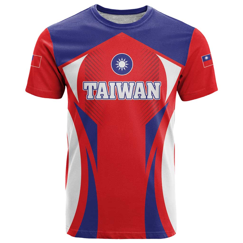 Custom Taiwan T-Shirt Taiwanese Sporty Flag Style Graphic Tee