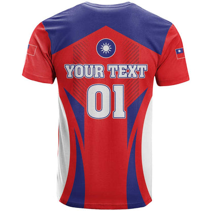 Custom Taiwan T-Shirt Taiwanese Sporty Flag Style Graphic Tee