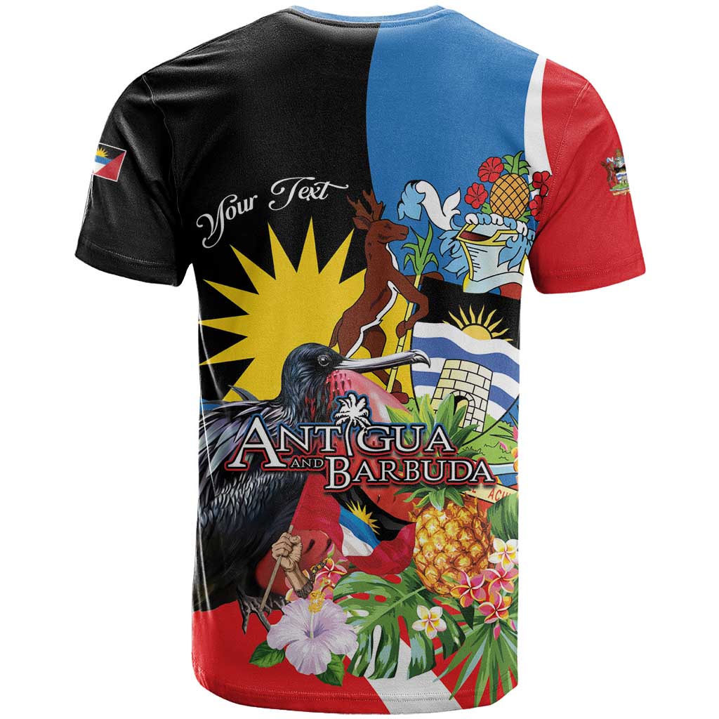 Personalized Antigua and Barbuda Magnificent Frigatebird T-Shirt Tropical Vibe Graphic Tee