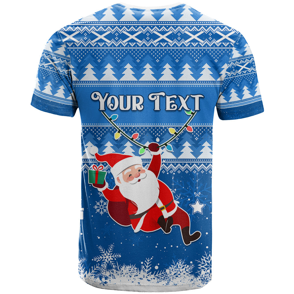 Custom Scotland Christmas T-Shirt Merry Christmas Santa Claus Gift Graphic Tee