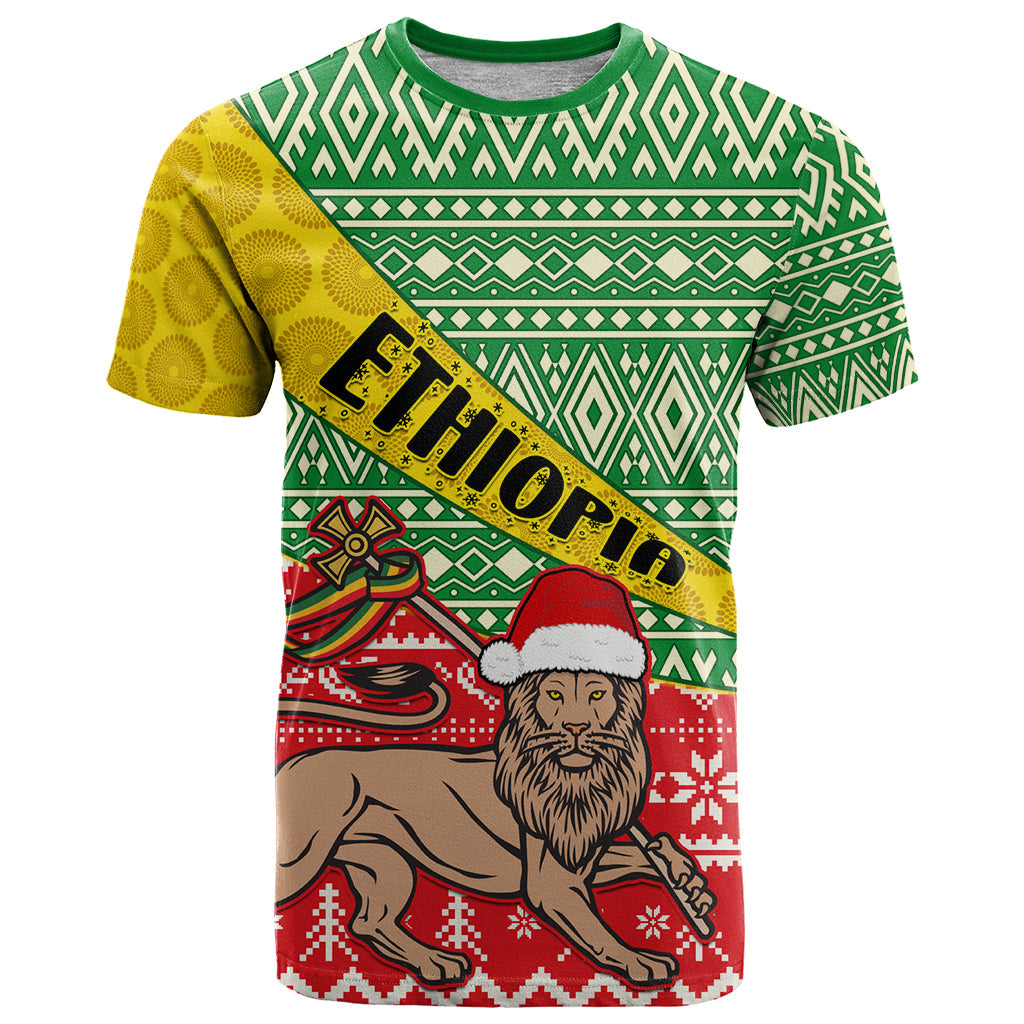 Ethiopia Christmas T-Shirt Melkam Gena African Pattern Graphic Tee
