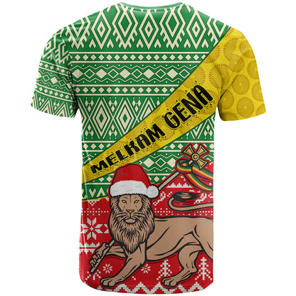 Ethiopia Christmas T-Shirt Melkam Gena African Pattern Graphic Tee