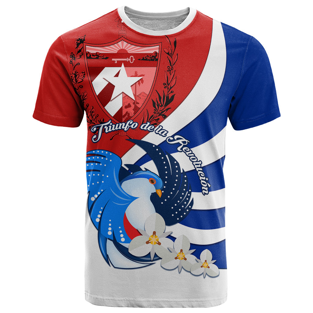 Cuba Liberation Day T-Shirt Patria o Muerte Venceremos Tocororo With White Mariposa Graphic Tee