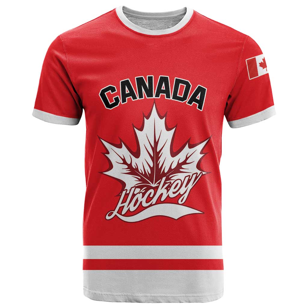 Custom Canada 2026 Hockey T-Shirt Team Maple Leaf Red Version Graphic Tee