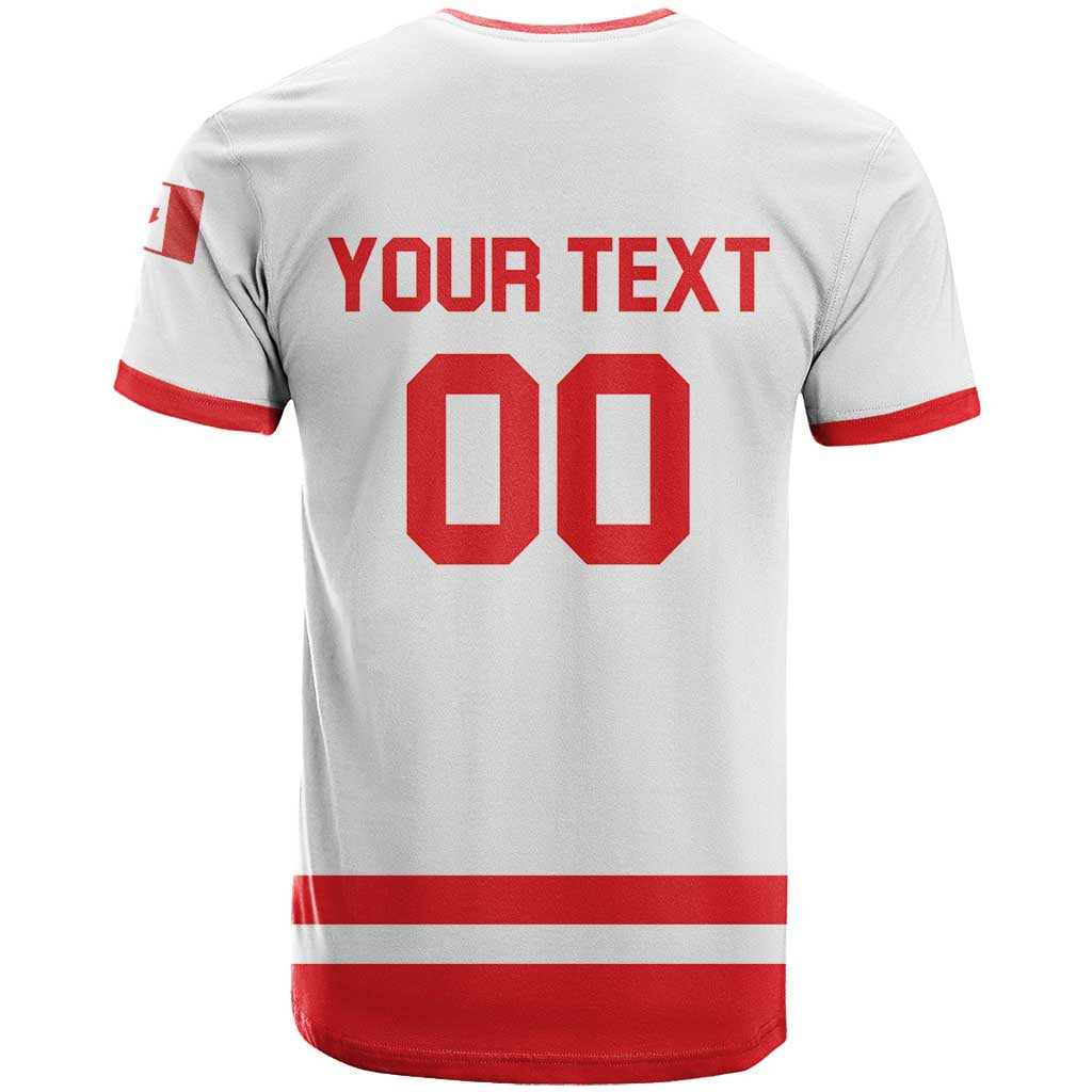 Custom Canada 2026 Hockey T-Shirt Team Maple Leaf White Version Graphic Tee
