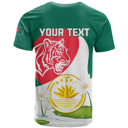 Bangladesh Independence Day T-Shirt Royal Bengal Tiger With Water Lily Graphic Tee