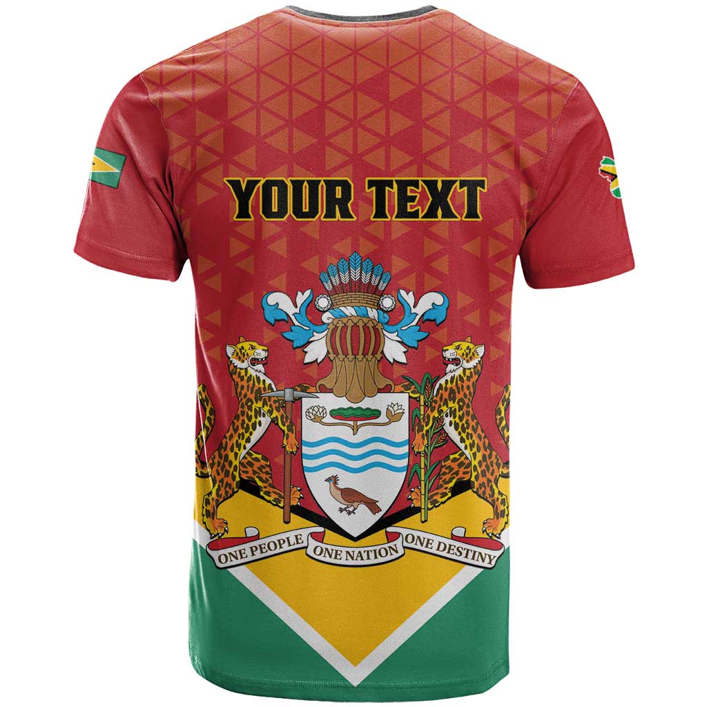 Personalized Guyana 55th Republic Anniversary T-Shirt Flag Style Graphic Tee