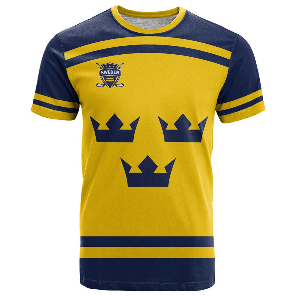 Custom Hockey 2026 Sweden T-Shirt Tre Kronor Go Champions Graphic Tee